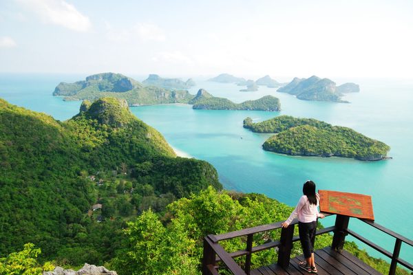 Le isole del parco marino di Ang Thong viste dall'alto