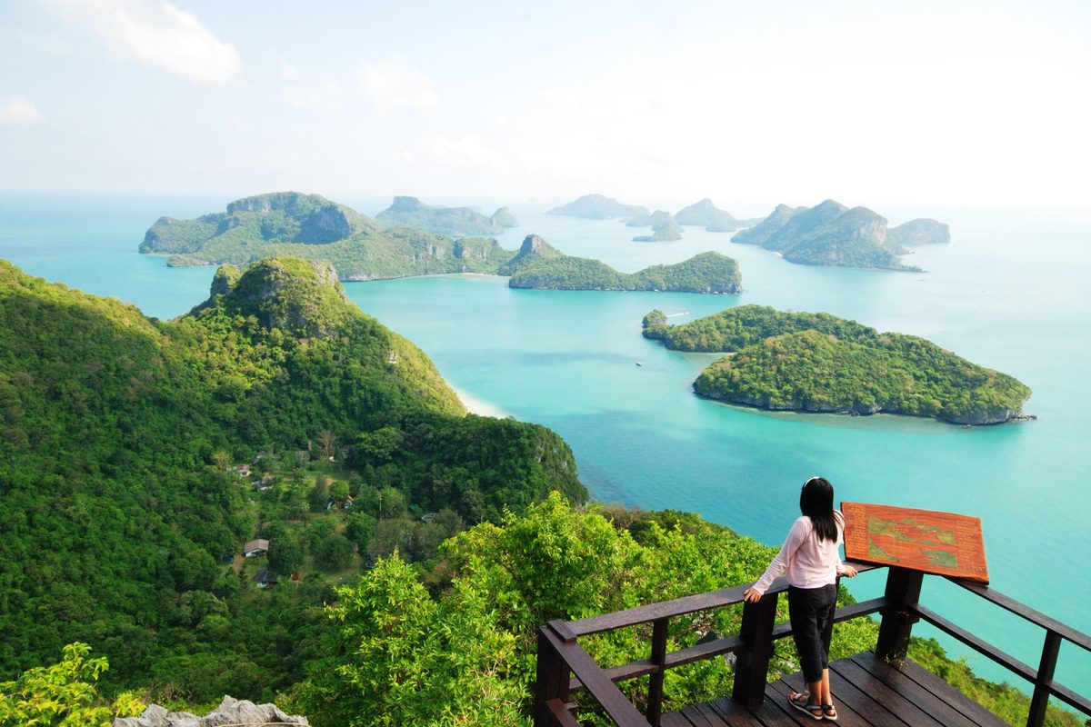 Le isole del parco marino di Ang Thong viste dall'alto